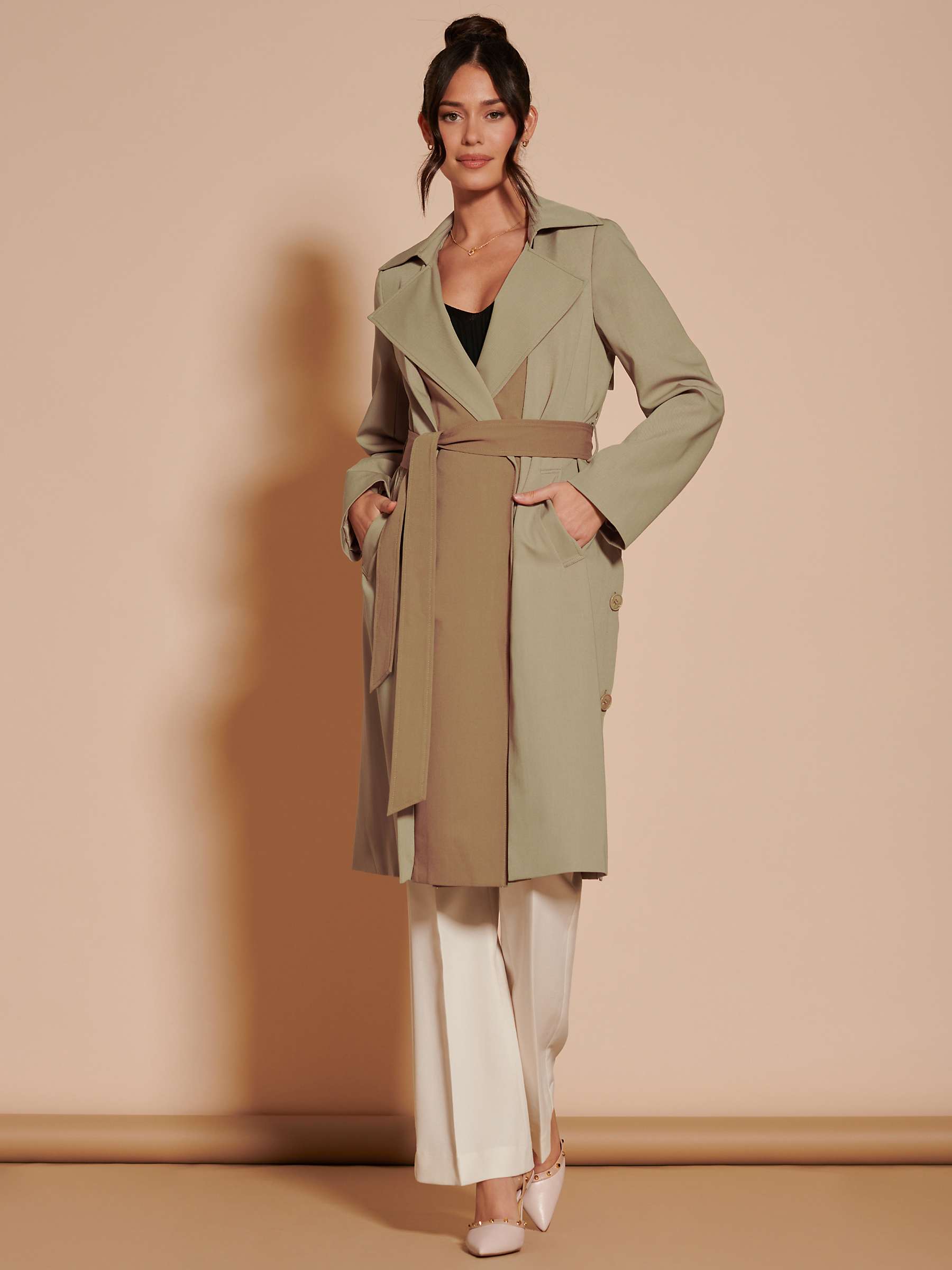 Buy Jolie Moi Two Tone Double Breasted Trench Coat Online at johnlewis.com