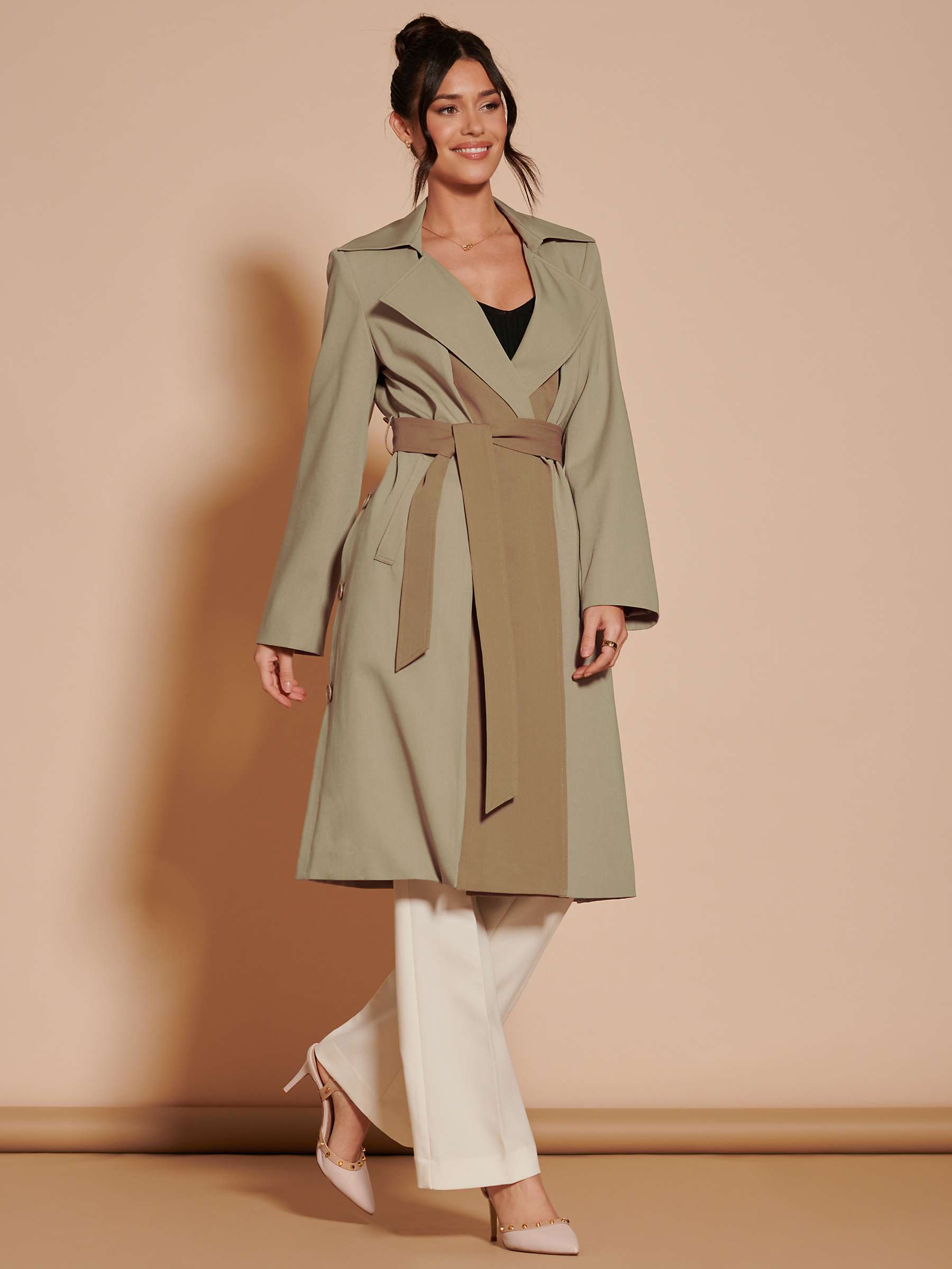 Buy Jolie Moi Two Tone Double Breasted Trench Coat Online at johnlewis.com