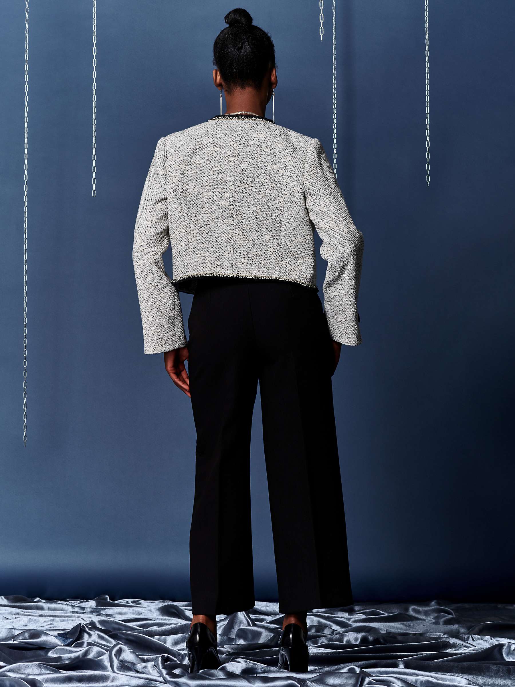 Buy Jolie Moi Contrast Tweed Jacket, White Online at johnlewis.com