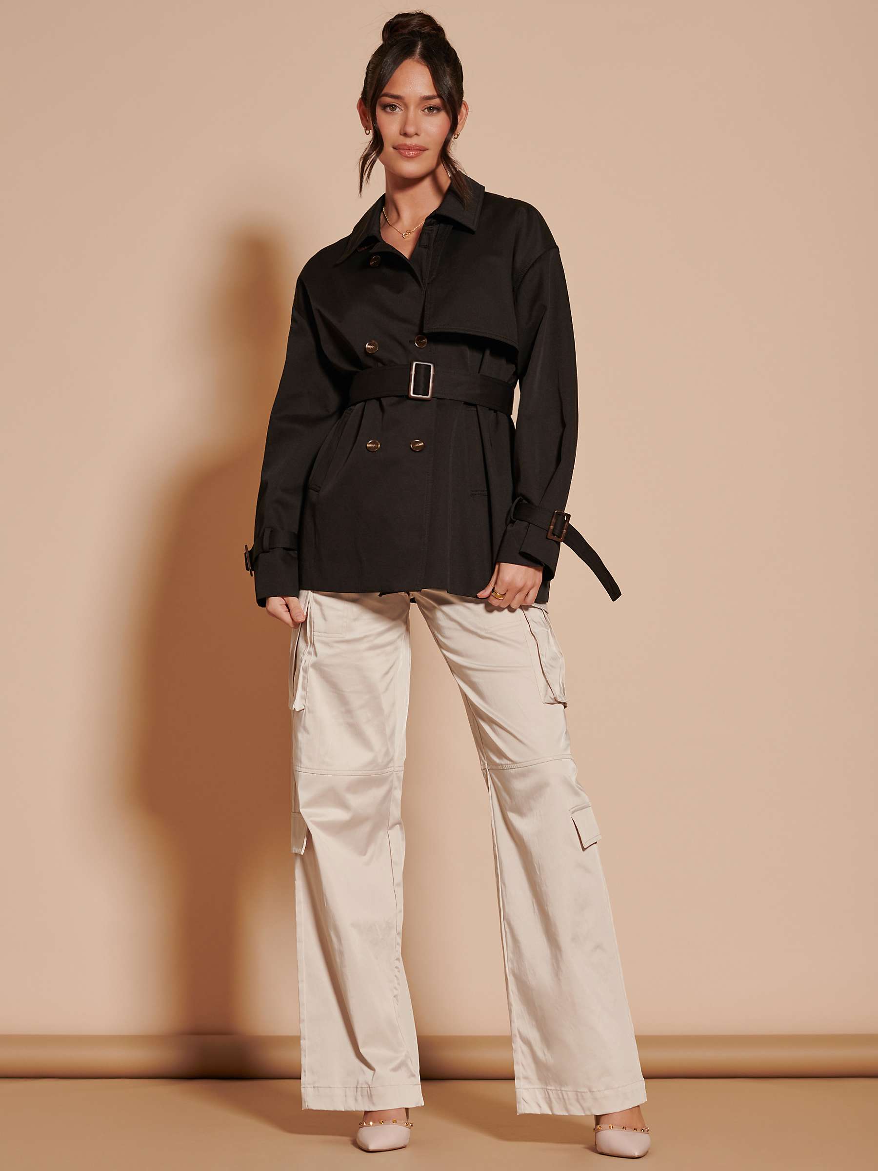 Buy Jolie Moi Short Double Breasted Trench Coat Online at johnlewis.com