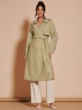 Jolie Moi Double Breasted Trench Coat, Stone