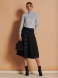 Jolie Moi A-Line Midi Skirt, Black