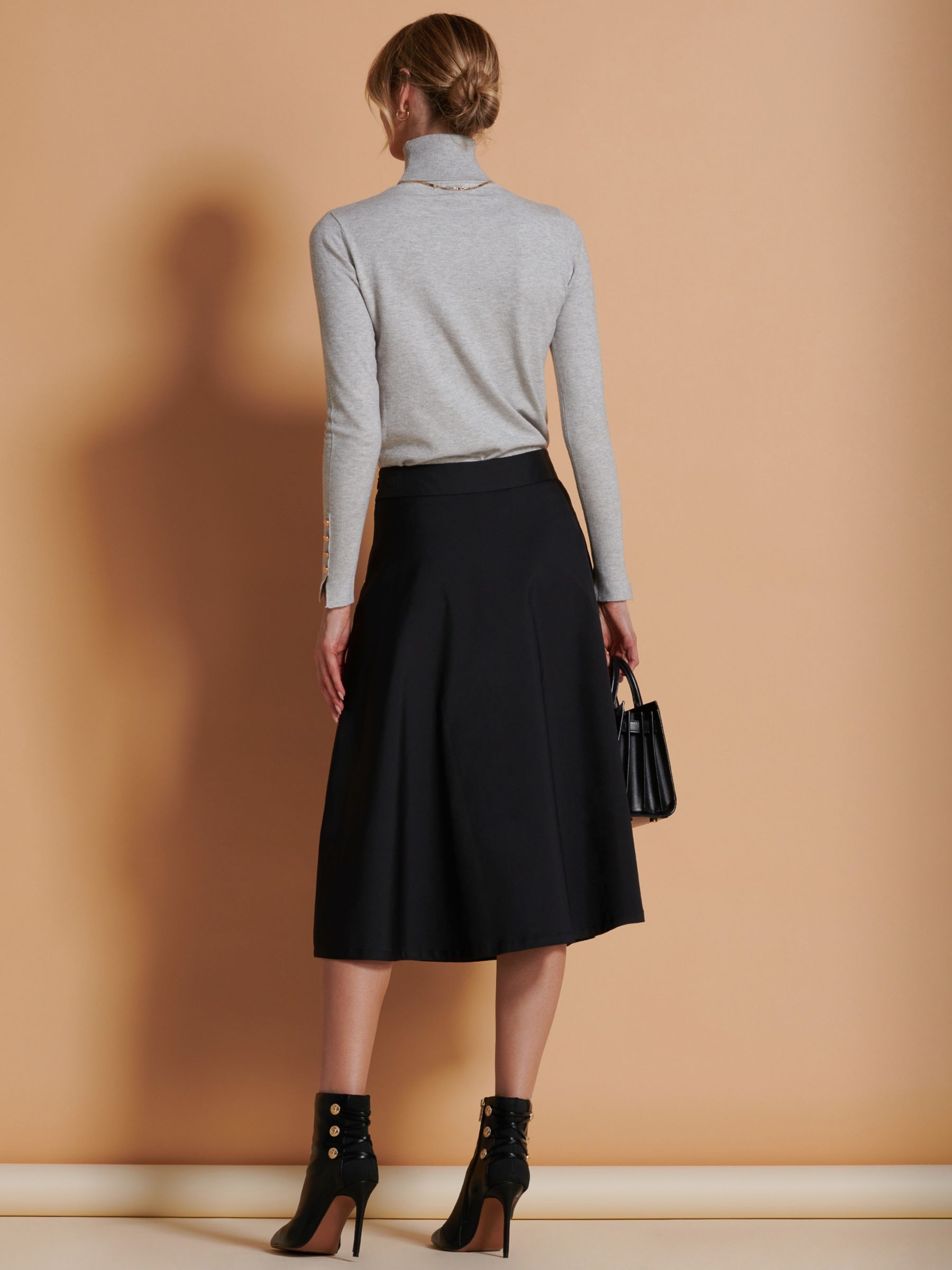 Buy Jolie Moi A-Line Midi Skirt, Black Online at johnlewis.com