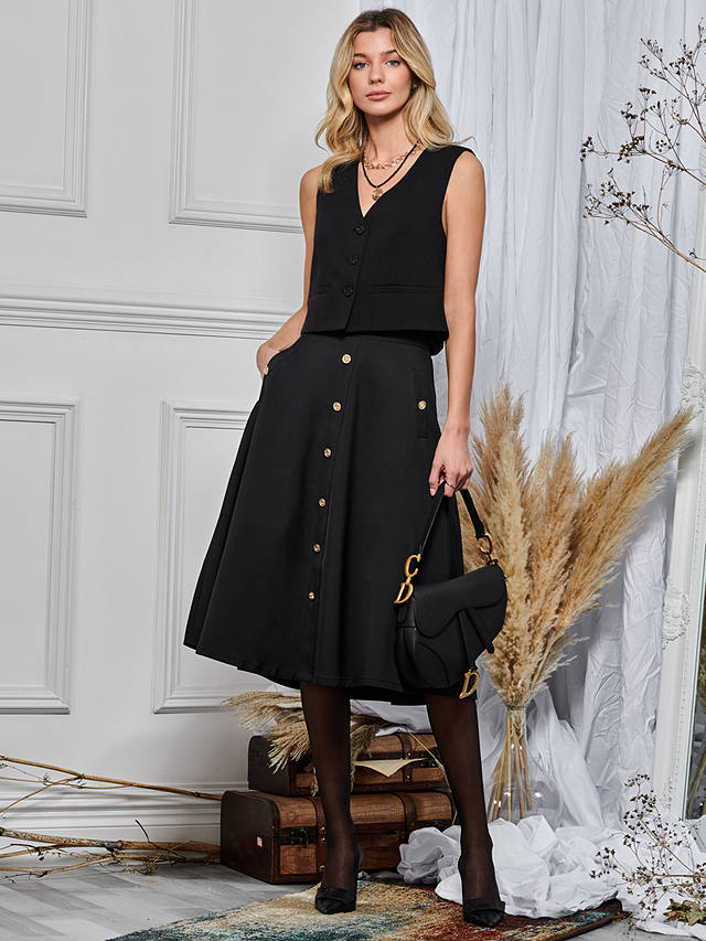 Jolie Moi A-Line Midi Skirt, Black