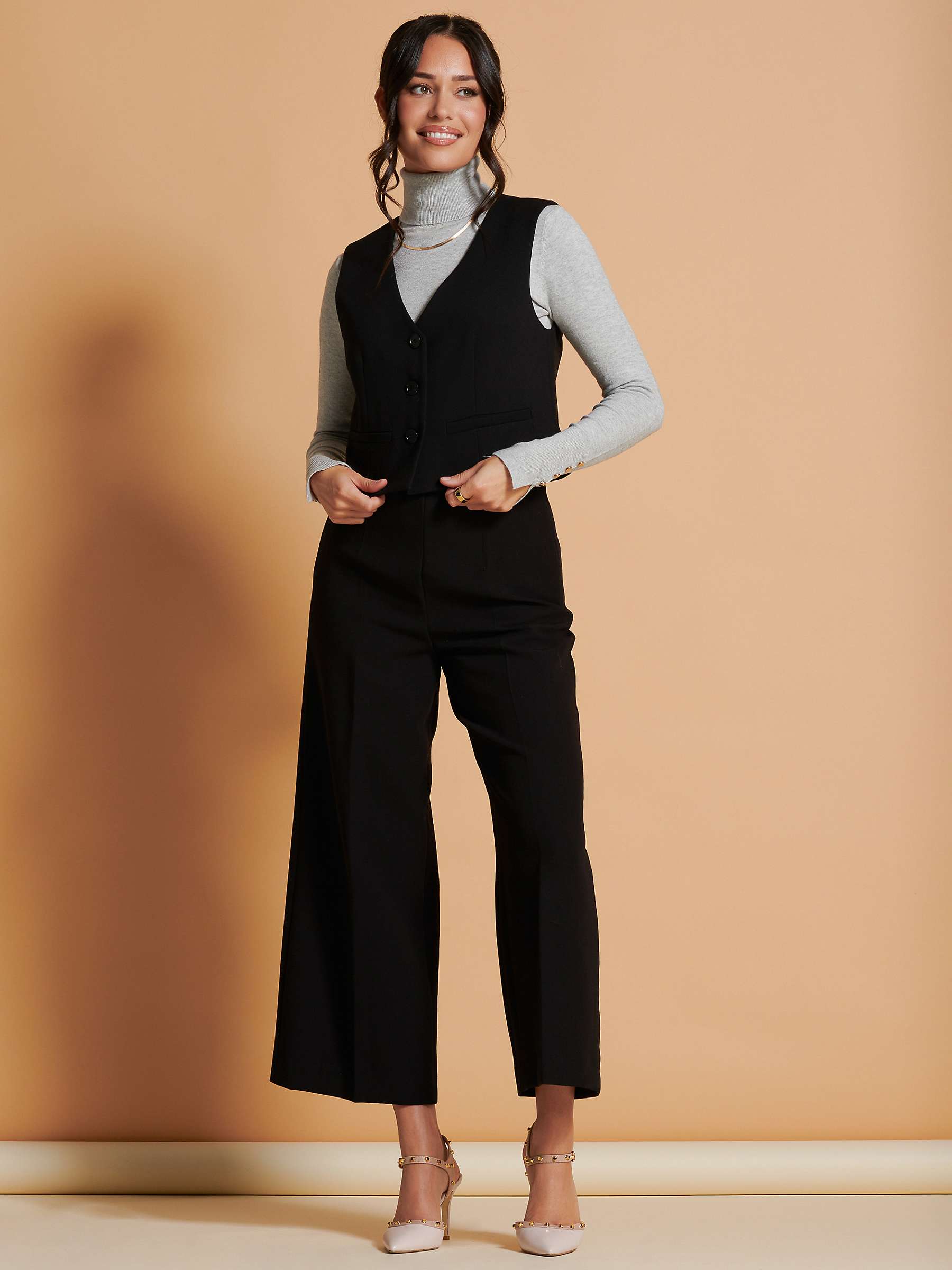 Buy Jolie Moi Tailored Waistcoat, Black Online at johnlewis.com