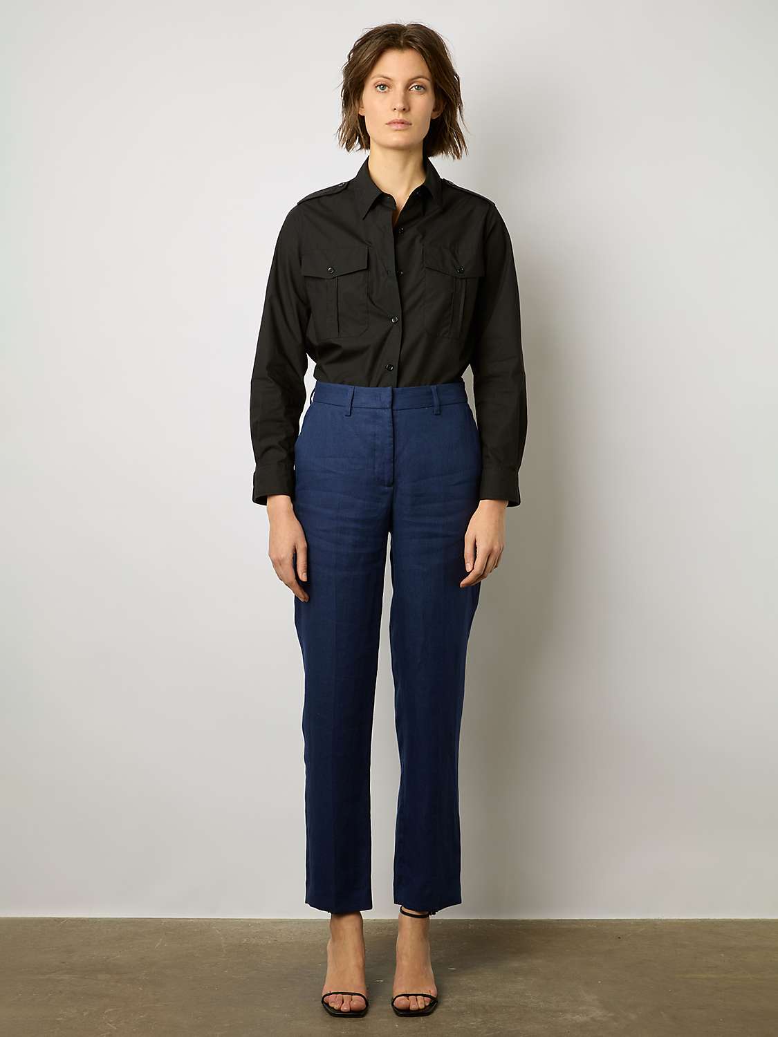 Buy Gerard Darel Cyann Linen Trousers, Ink Online at johnlewis.com