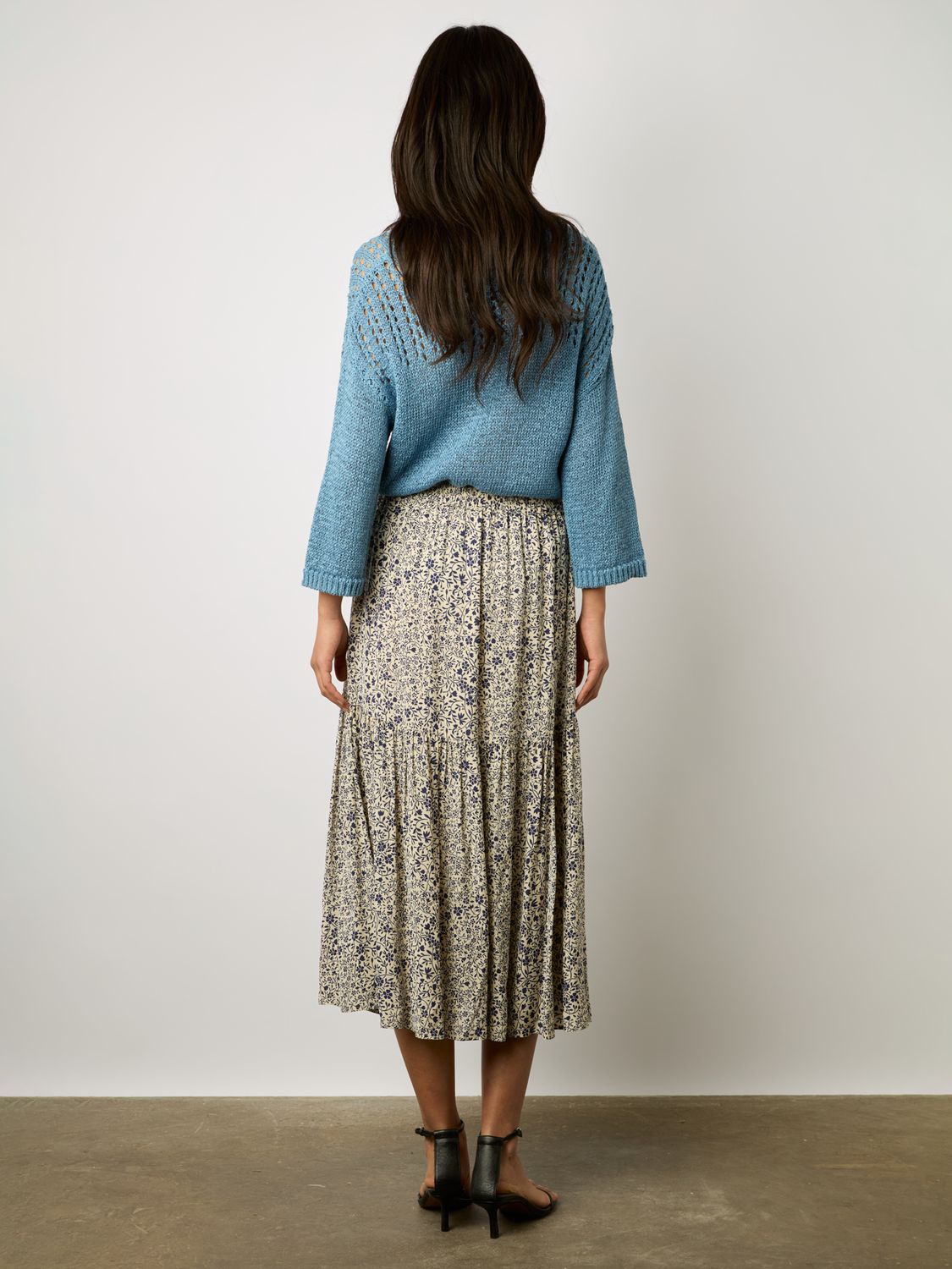 Gerard Darel Destiny Tiered Maxi Skirt, Multi at John Lewis & Partners