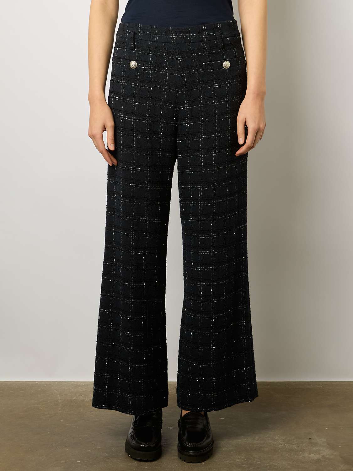 Buy Gerard Darel Cheraze Cotton Blend Trousers, Navy Online at johnlewis.com
