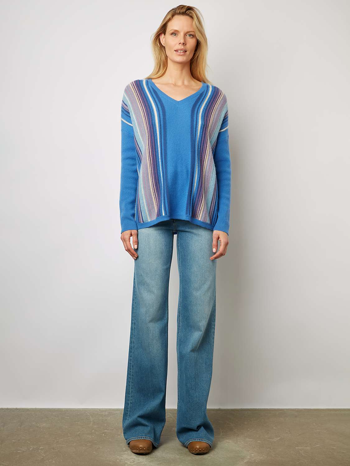 Buy Gerard Darel Lexa Striped Cashmere Jumper, Blue/Multi Online at johnlewis.com
