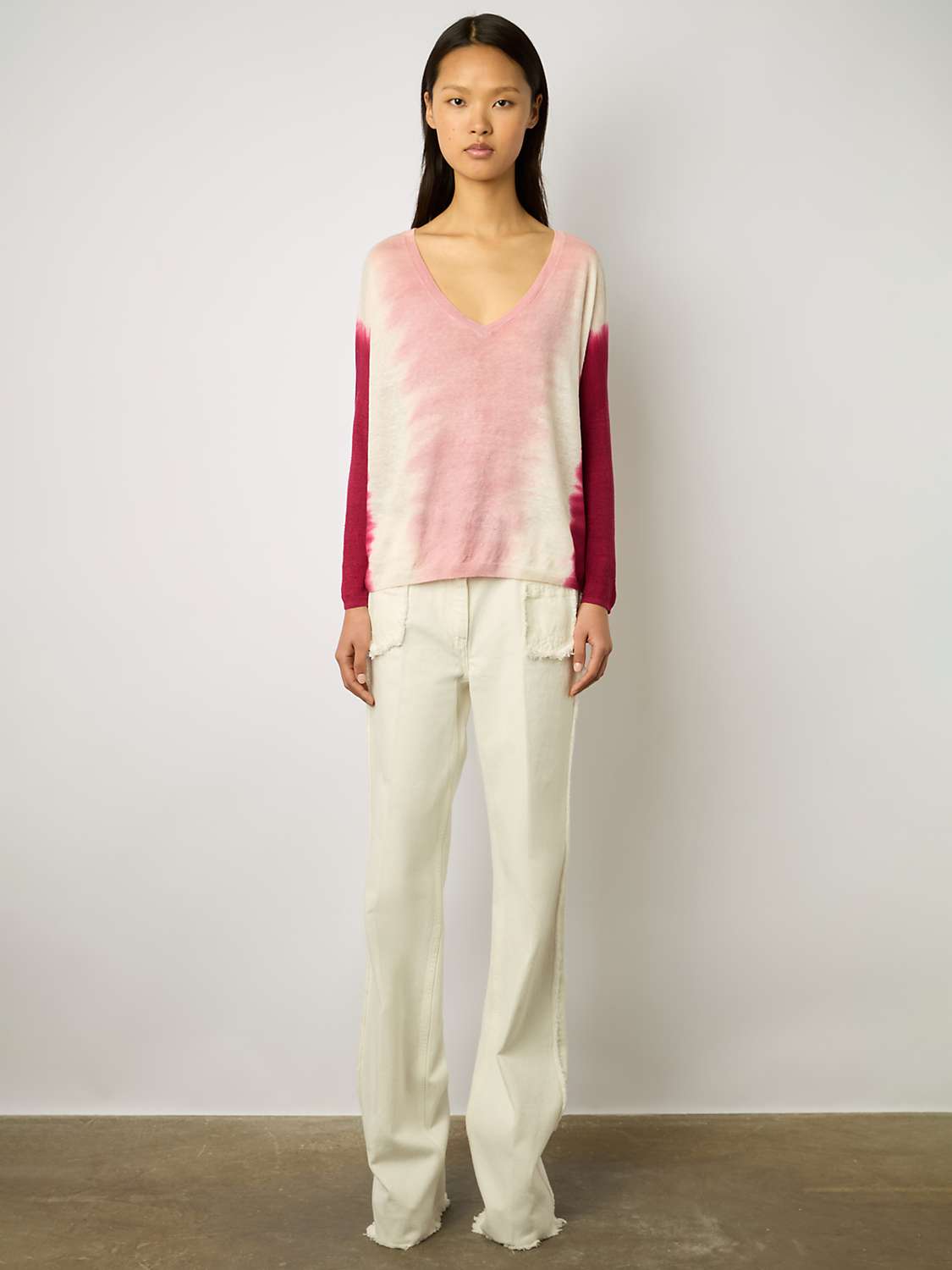 Buy Gerard Darel Lamy Linen T-Shirt, Pink Online at johnlewis.com