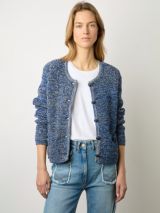 Gerard Darel Nona Check Boucle Jacket, Indigo at John Lewis & Partners