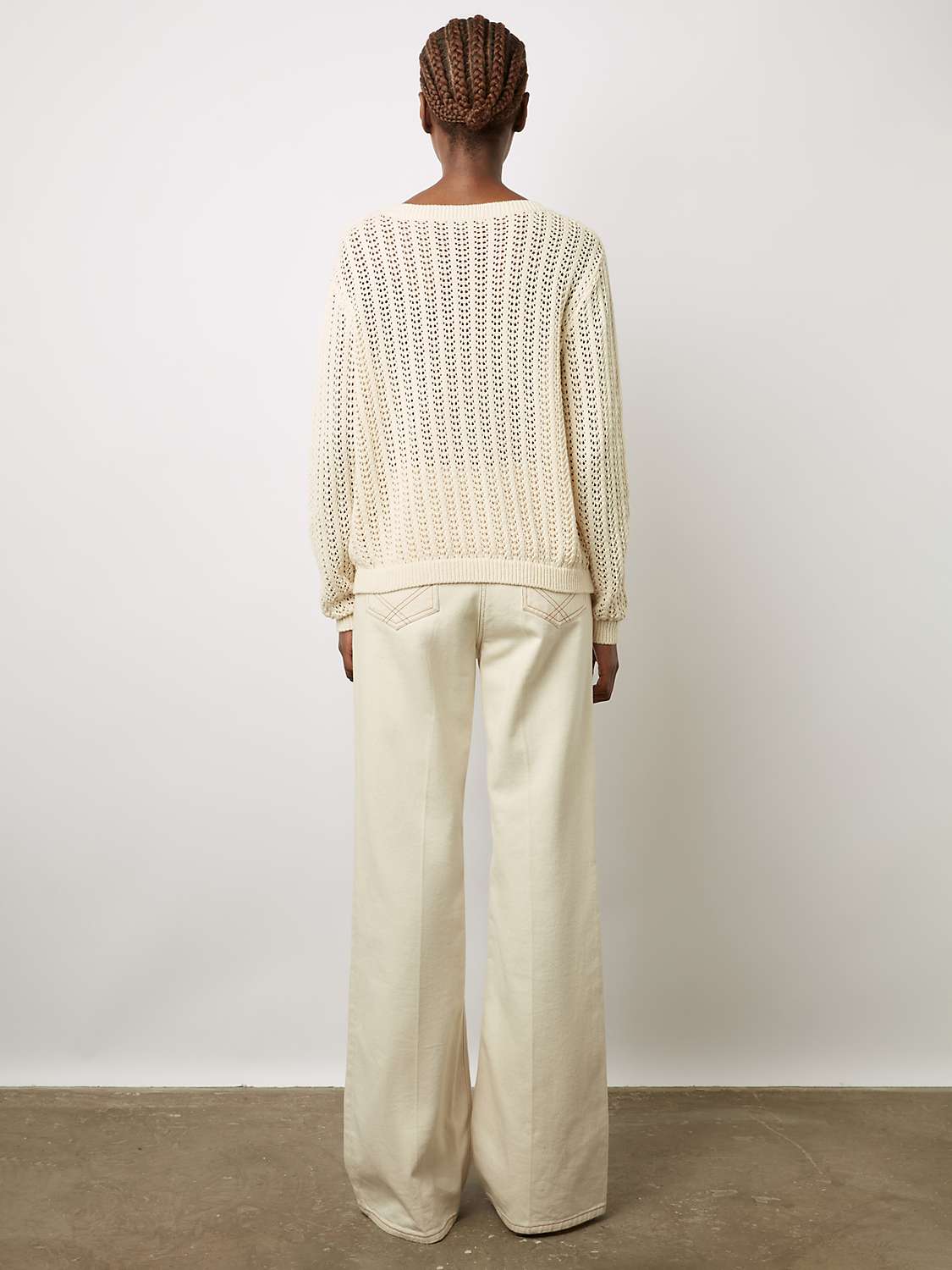 Buy Gerard Darel Leana Textured Cotton Jumper, Ecru Online at johnlewis.com