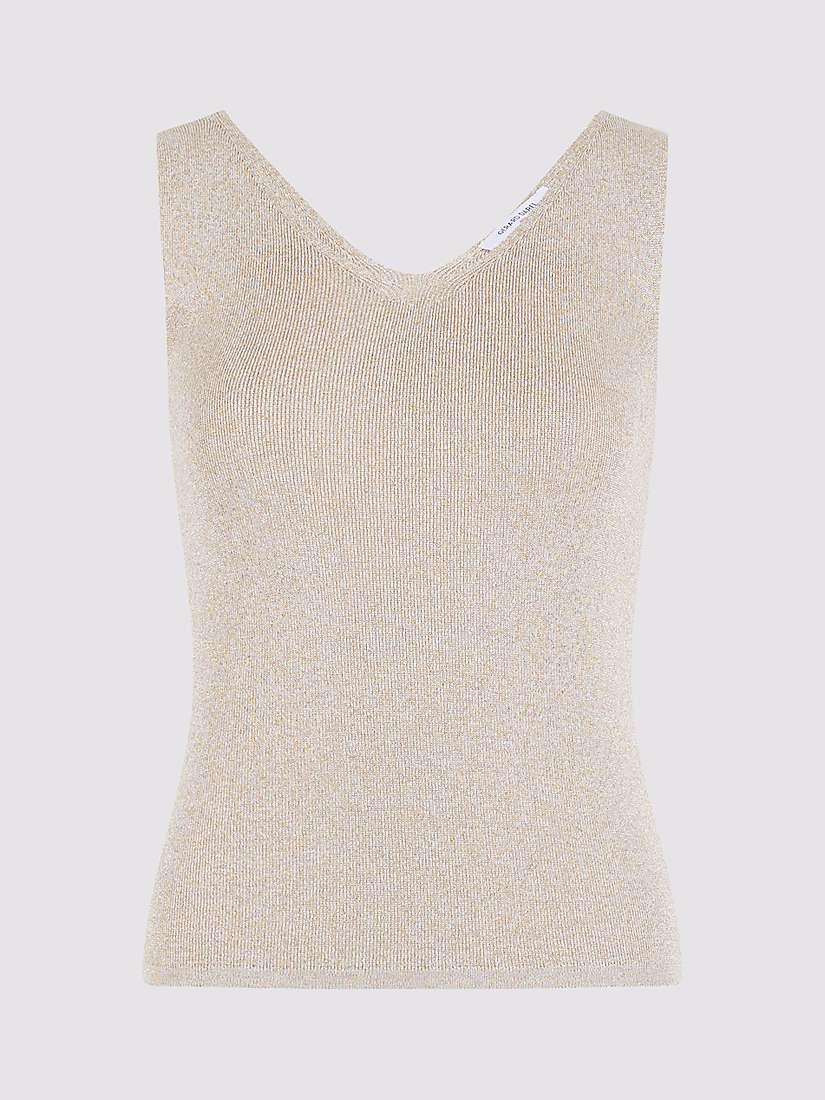 Buy Gerard Darel Lomee Metallic Knitted Vest Top, Gold Online at johnlewis.com