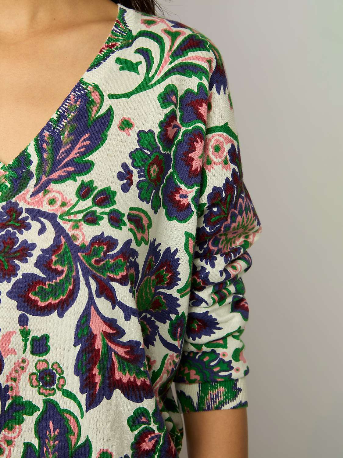Buy Gerard Darel Lylou Linen Blend Top, Ecru/Multi Online at johnlewis.com