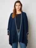 Gerard Darel Landa Embroidered Trim Cashmere Cardigan, Navy