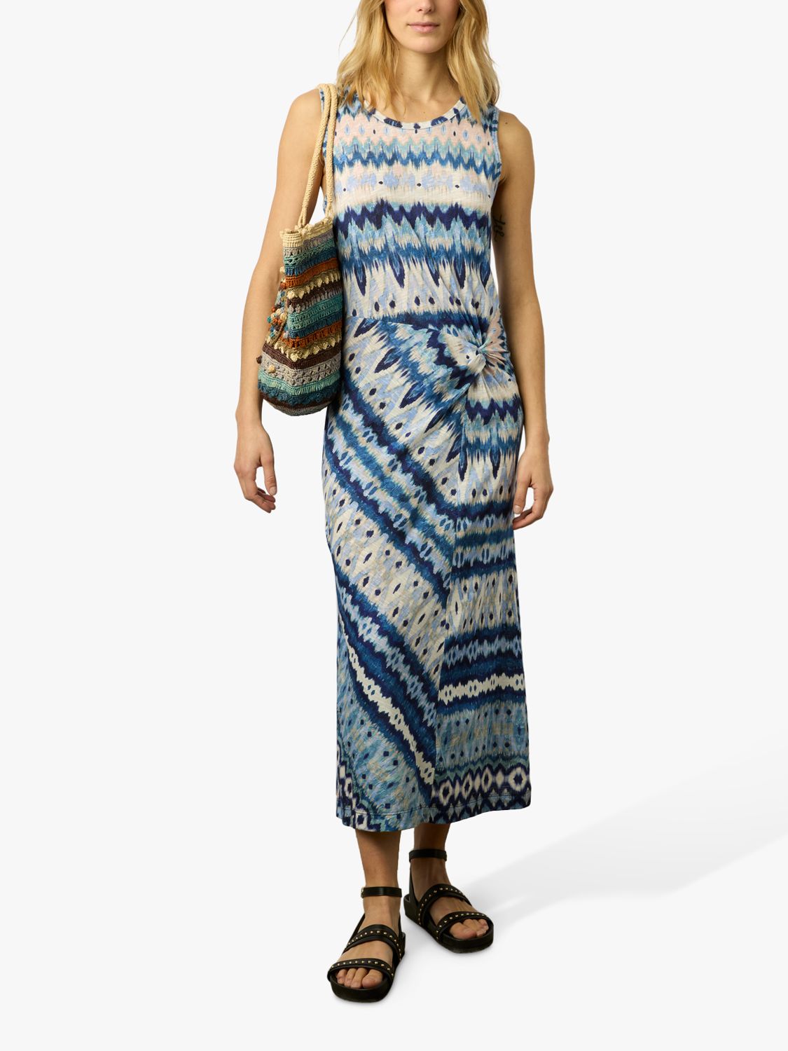 Gerard Darel Elissa Abstract Print Summer Midi Dress, Blue/Multi, 8