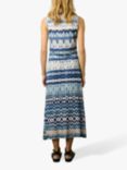 Gerard Darel Elissa Abstract Print Summer Midi Dress, Blue/Multi, Blue/Multi