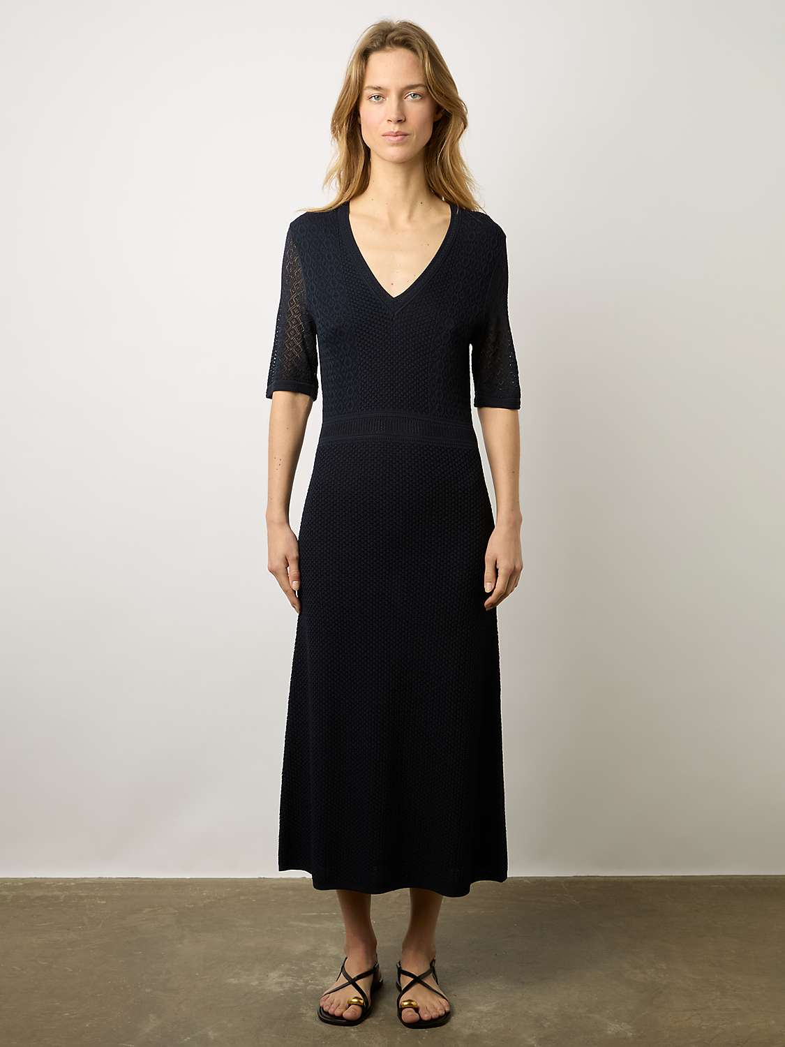 Buy Gerard Darel Emi Midi Dress, Navy Online at johnlewis.com