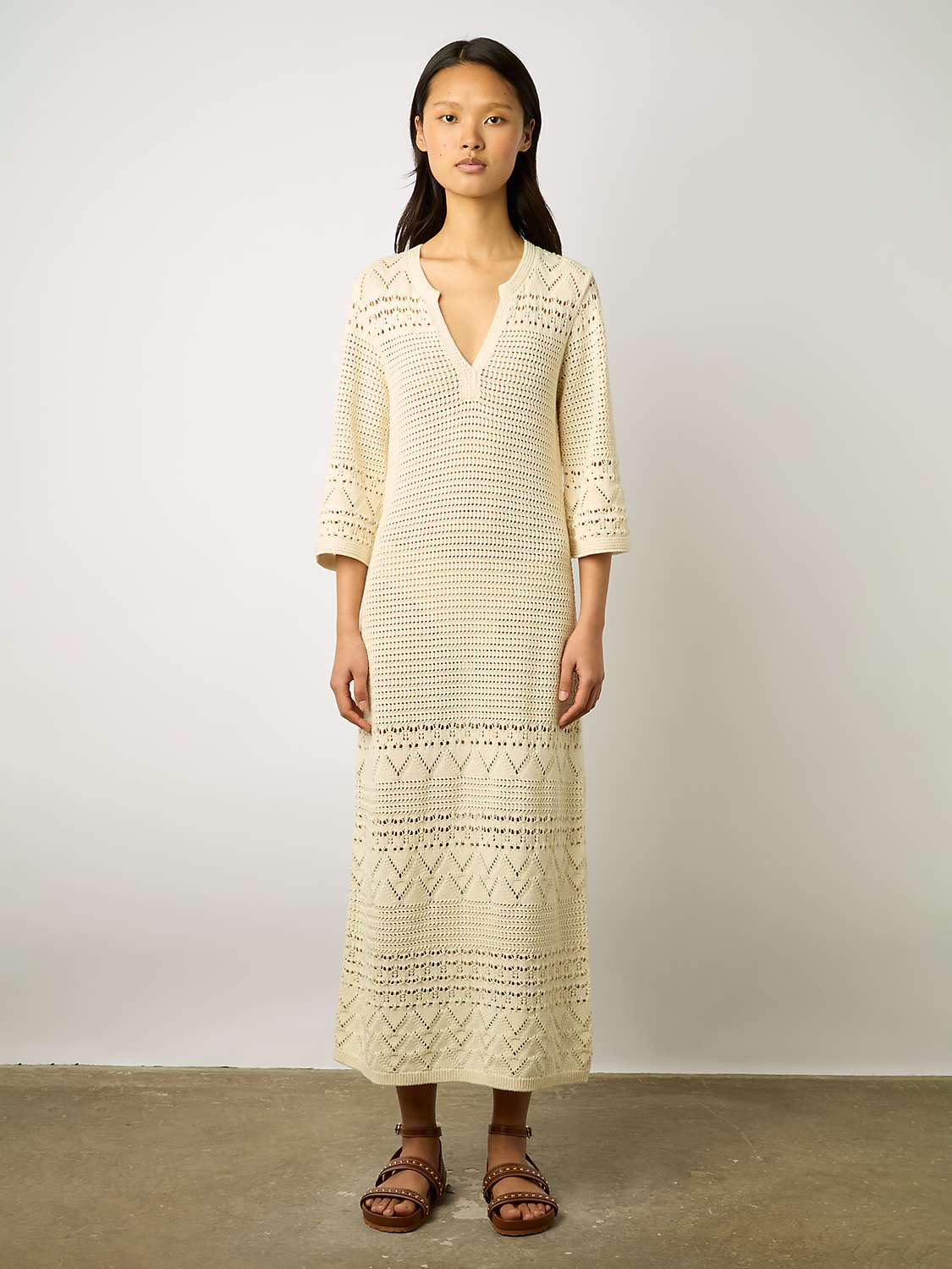 Buy Gerard Darel Emanuela Crochet Maxi Dress, Ecru Online at johnlewis.com
