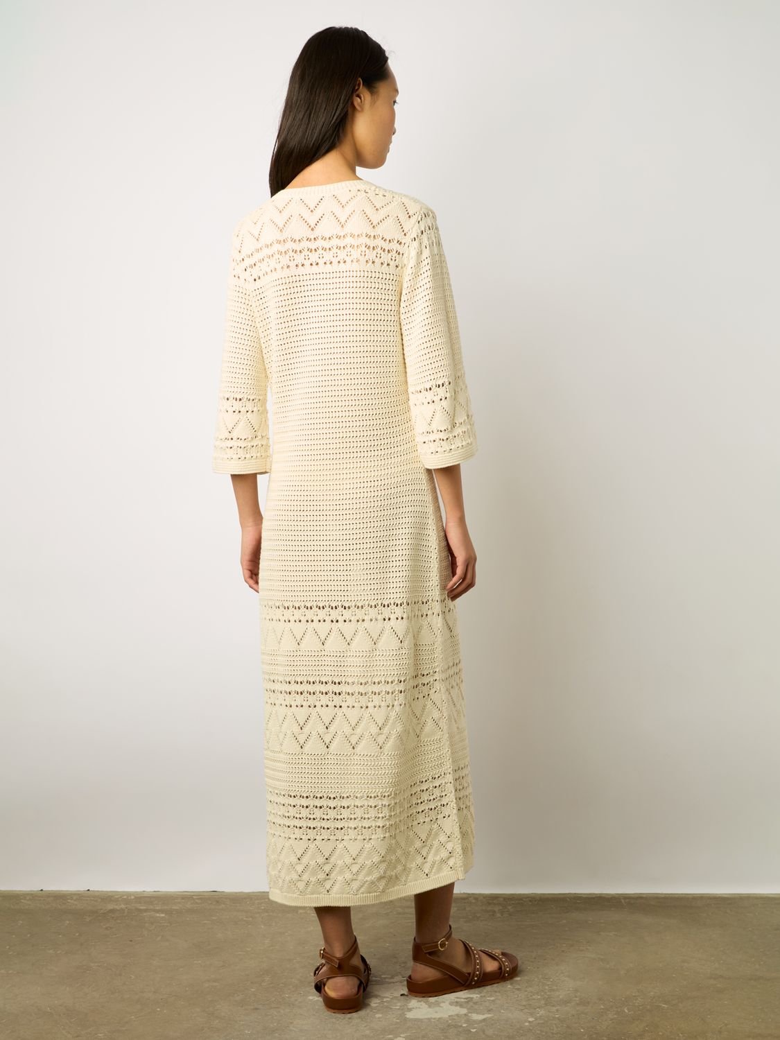 Gerard Darel Emanuela Crochet Maxi Dress, Ecru, 10