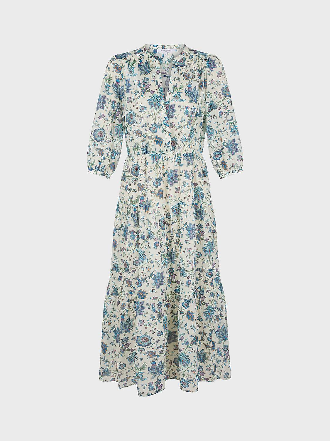 Buy Gerard Darel Elysee Floral Tiered Dress, Ecru/Multi Online at johnlewis.com