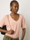 Gerard Darel Maurine V Neck Cotton T-Shirt, Pink, Pink