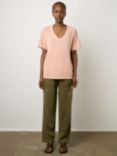 Gerard Darel Maurine V Neck Cotton T-Shirt, Pink, Pink