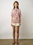 Gerard Darel Mirka Printed Shirt, Ecru, Ecru