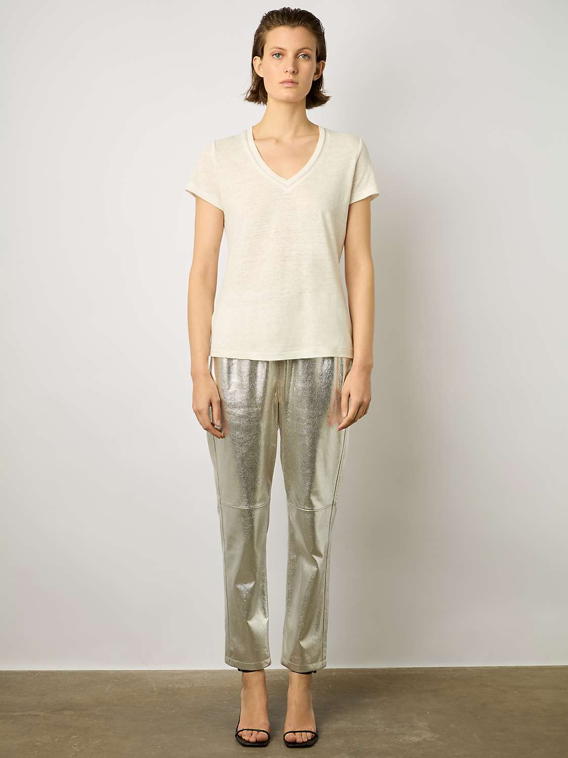 Buy Gerard Darel Mindy Linen V-Neck Top Online at johnlewis.com