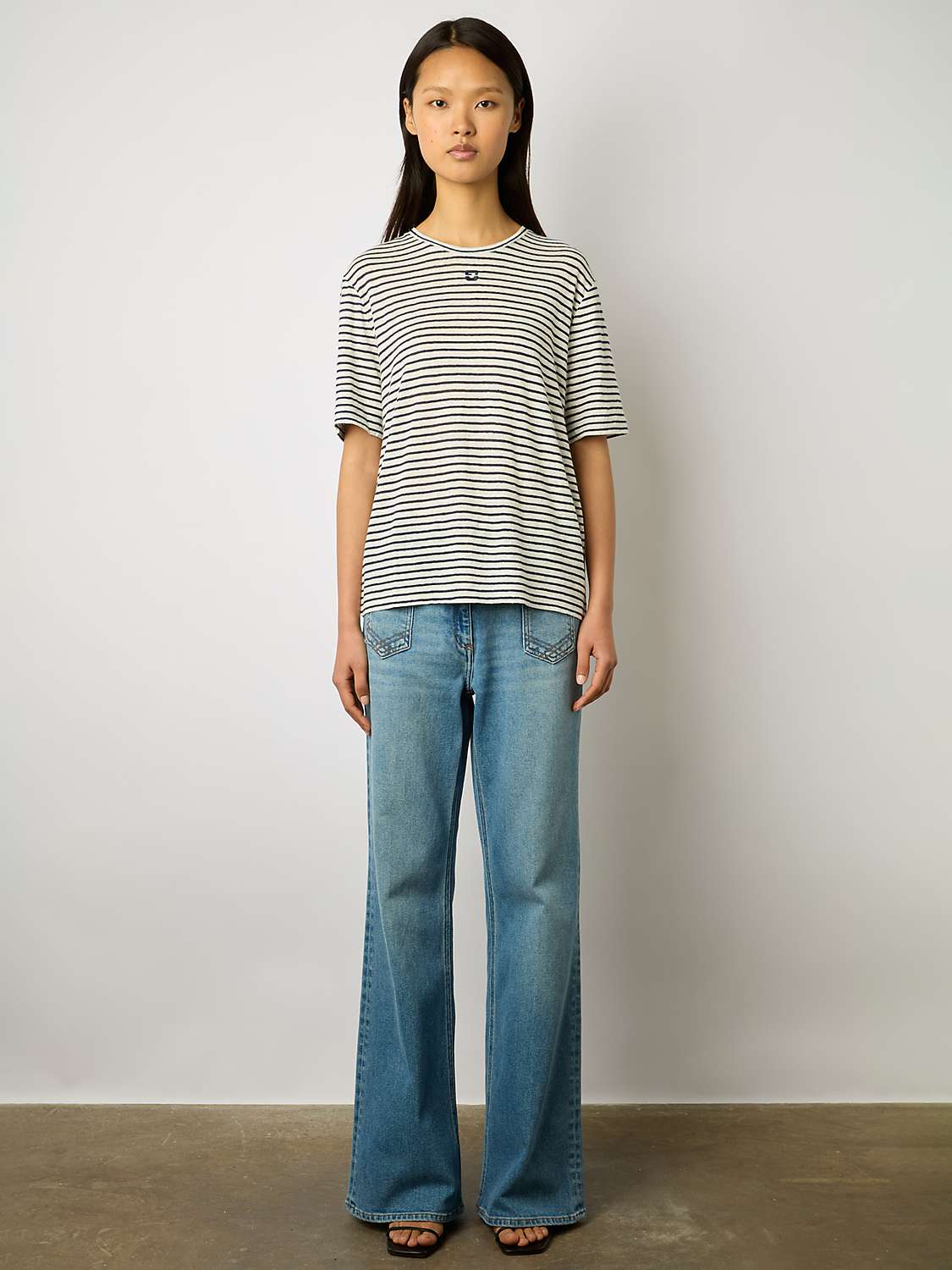 Buy Gerard Darel Myria Stripe T-Shirt, Navy Online at johnlewis.com