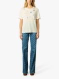 Gerard Darel Manele Linen Star T-Shirt, Ecru, Ecru