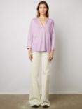 Gerard Darel Maddie Notch Neck Linen Top, Lilac