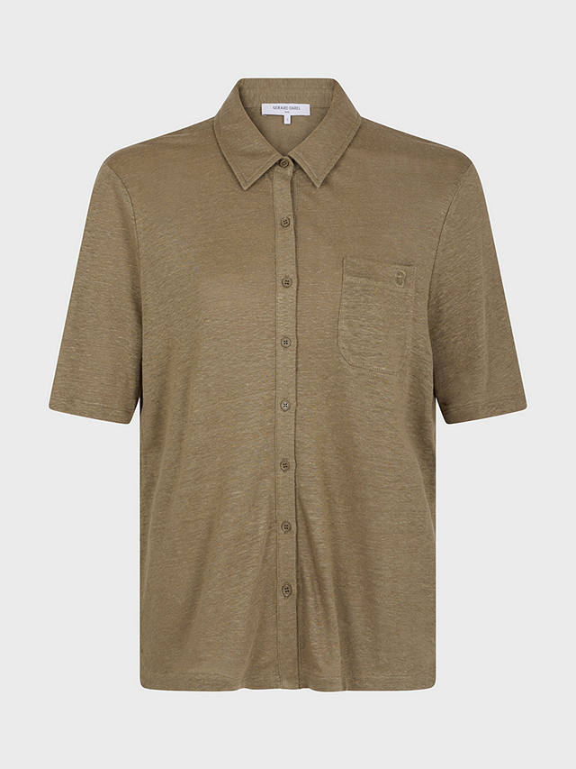 Gerard Darel Mylene Linen Shirt, Khaki Green