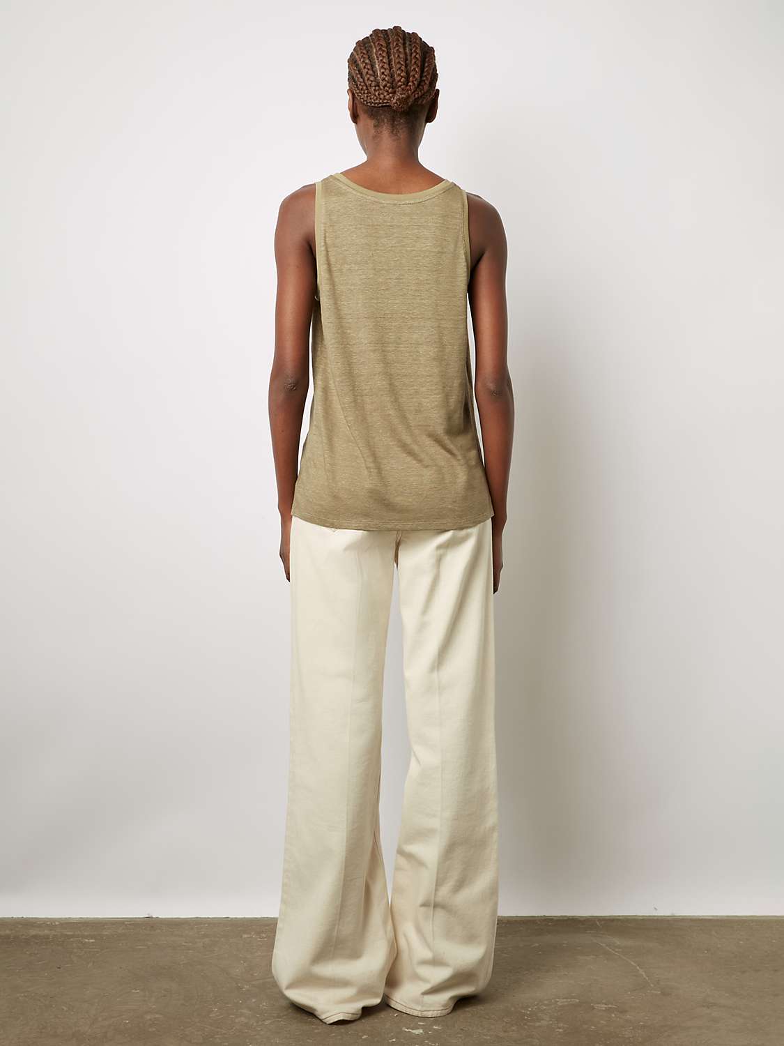 Buy Gerard Darel Margot Linen Vest, Khaki Online at johnlewis.com
