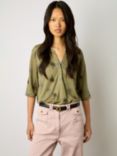 Gerard Darel Madison Linen Print Top, Khaki Green