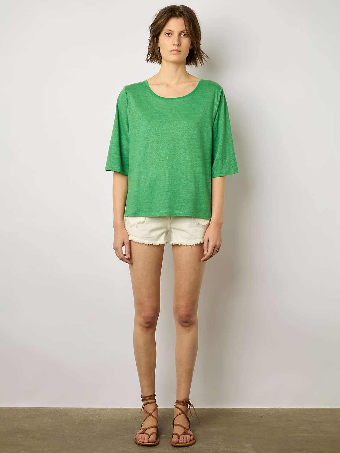Buy Gerard Darel Magnolia Linen Short Sleeve Top Online at johnlewis.com