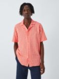 Armor Lux Chemise Checked Short Sleeve Shirt, Orange