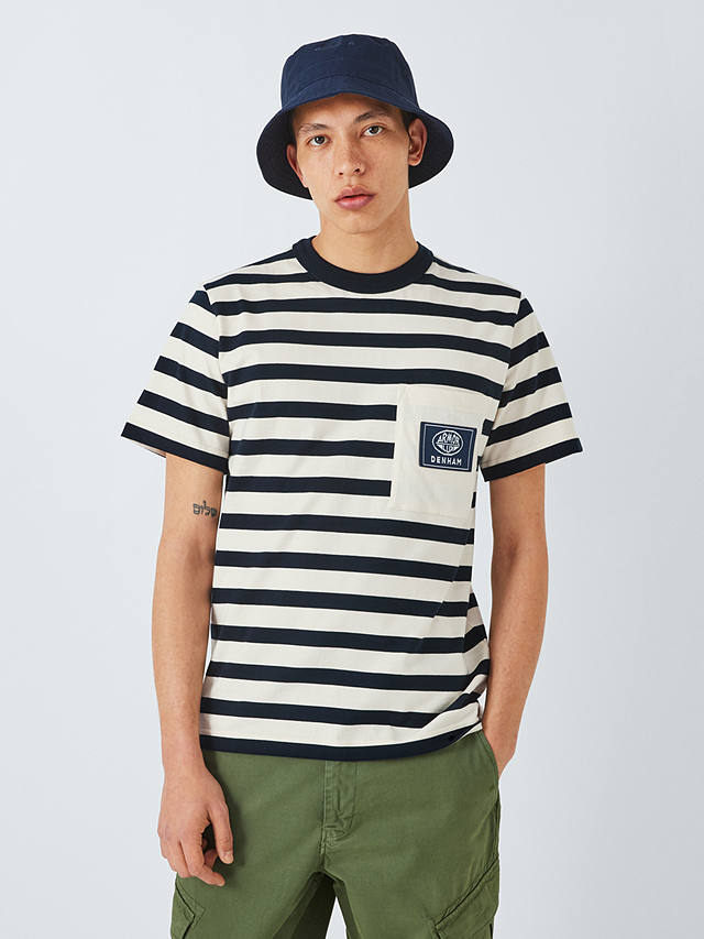 Armor Lux x Denham Comfort Striped T-Shirt, Nature/Navy