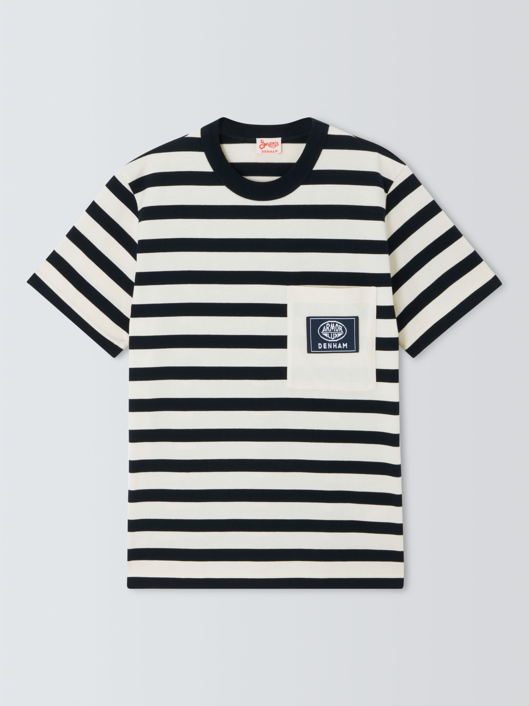 Armor Lux x Denham Comfort Striped T-Shirt, Nature/Navy, L