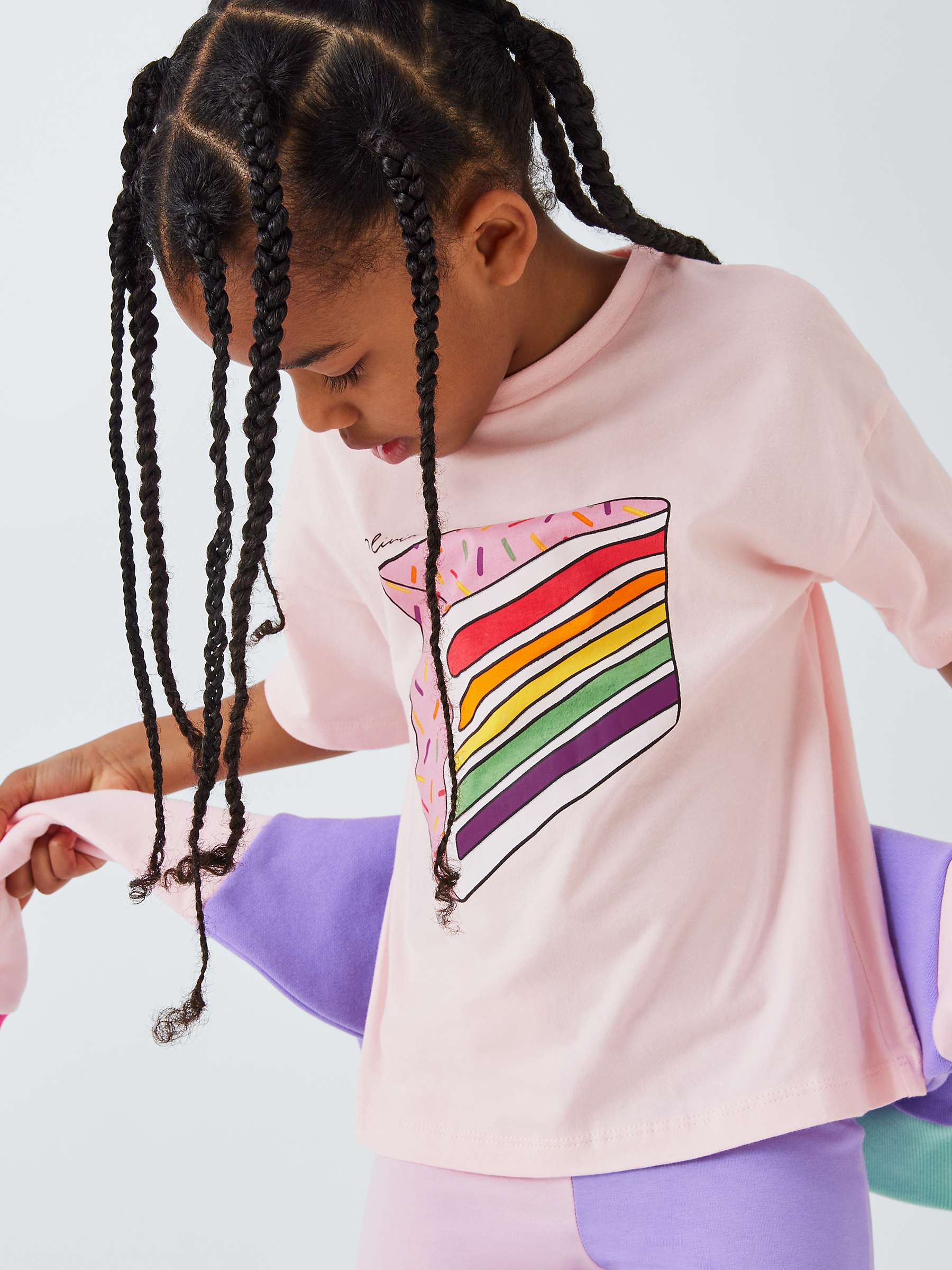 Buy Olivia Rubin Kids' Mallory Rainbow Cake T-Shirt, Light Pink Online at johnlewis.com