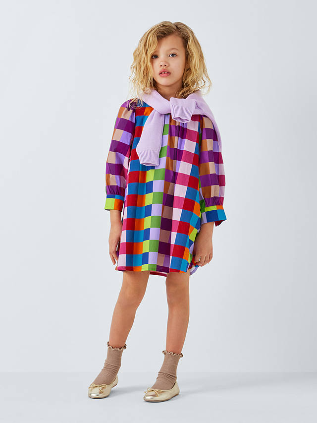 Olivia Rubin Kids' Polly Rainbow Check Dress, Multi