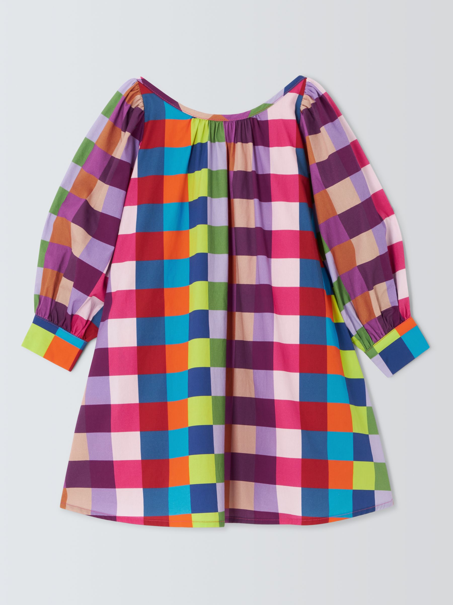 Olivia Rubin Kids' Polly Rainbow Check Dress, Multi, 4-5 years