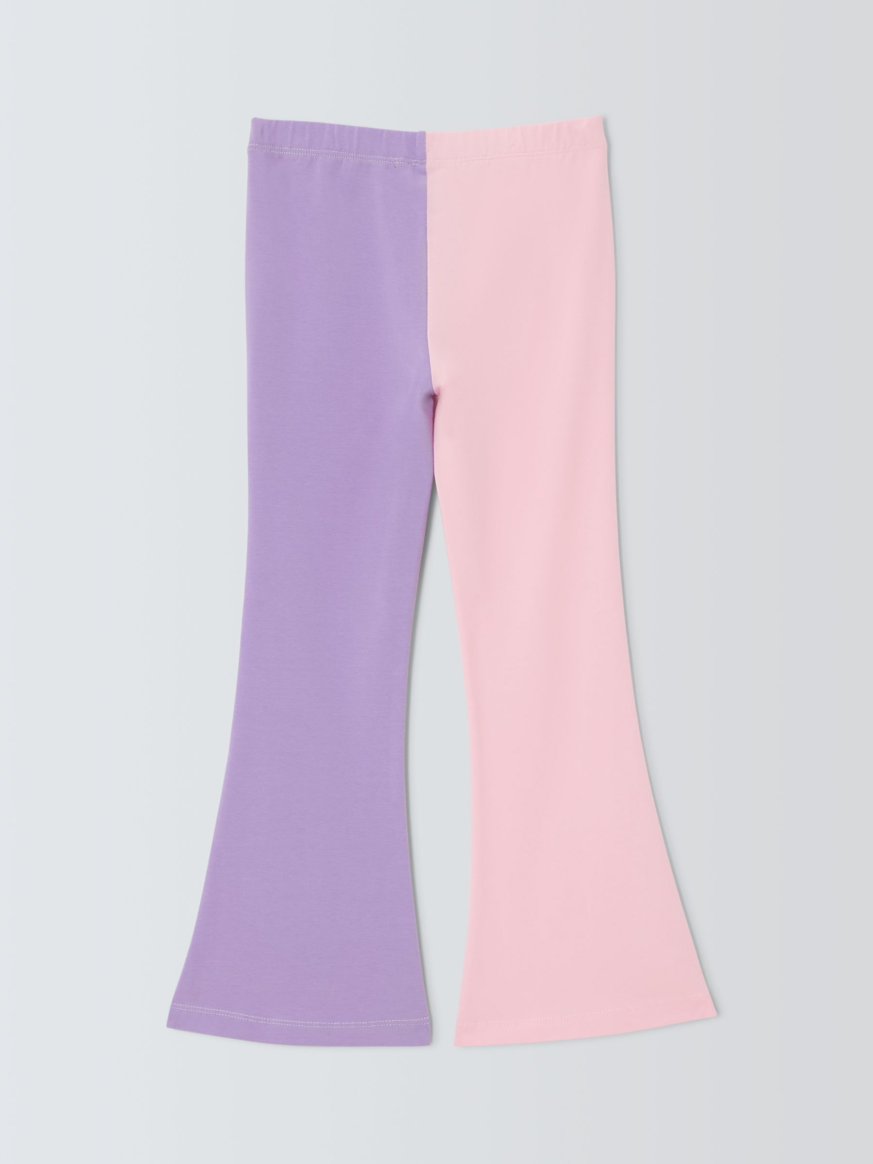 Olivia Rubin Kids' Helena Pastel Colour Block Flared Leggings, Pink/Lilac, 4-5 years