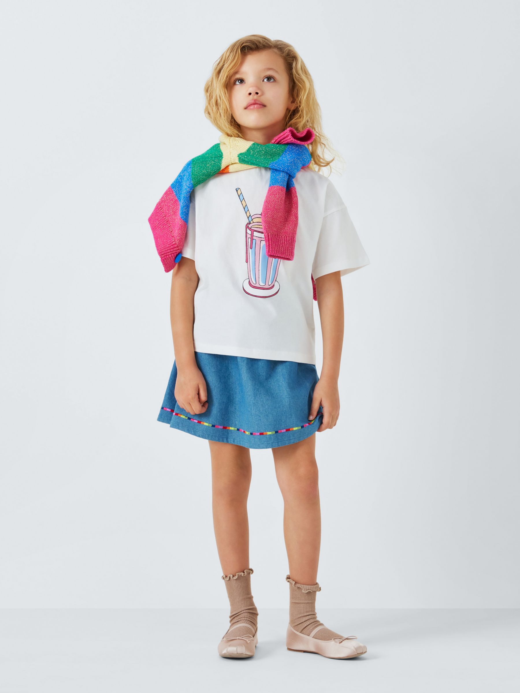 Olivia Rubin Kids' Milkshake Graphic T-Shirt, White/Multi, 4-5 years