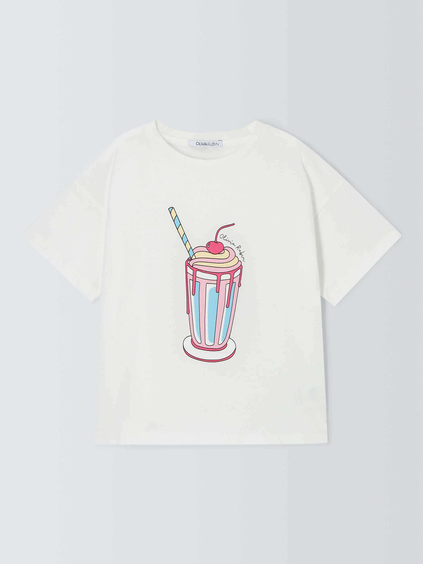 Buy Olivia Rubin Kids' Milkshake Graphic T-Shirt, White/Multi Online at johnlewis.com