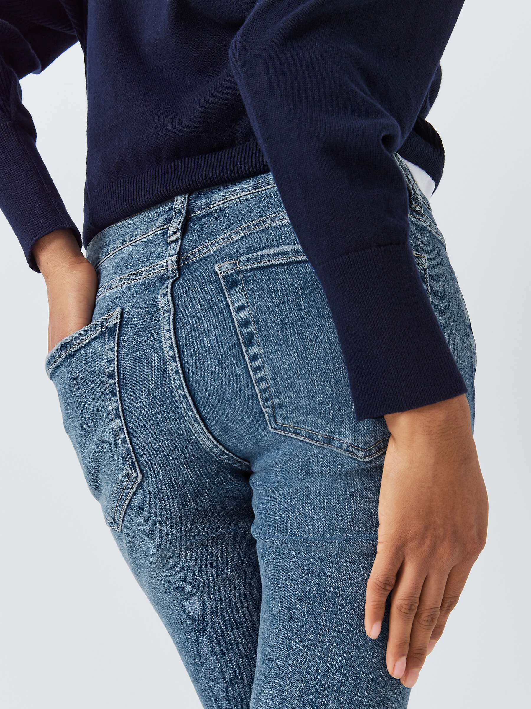Buy FRAME Le Garcon Tapered Jeans, Mid Blue Online at johnlewis.com