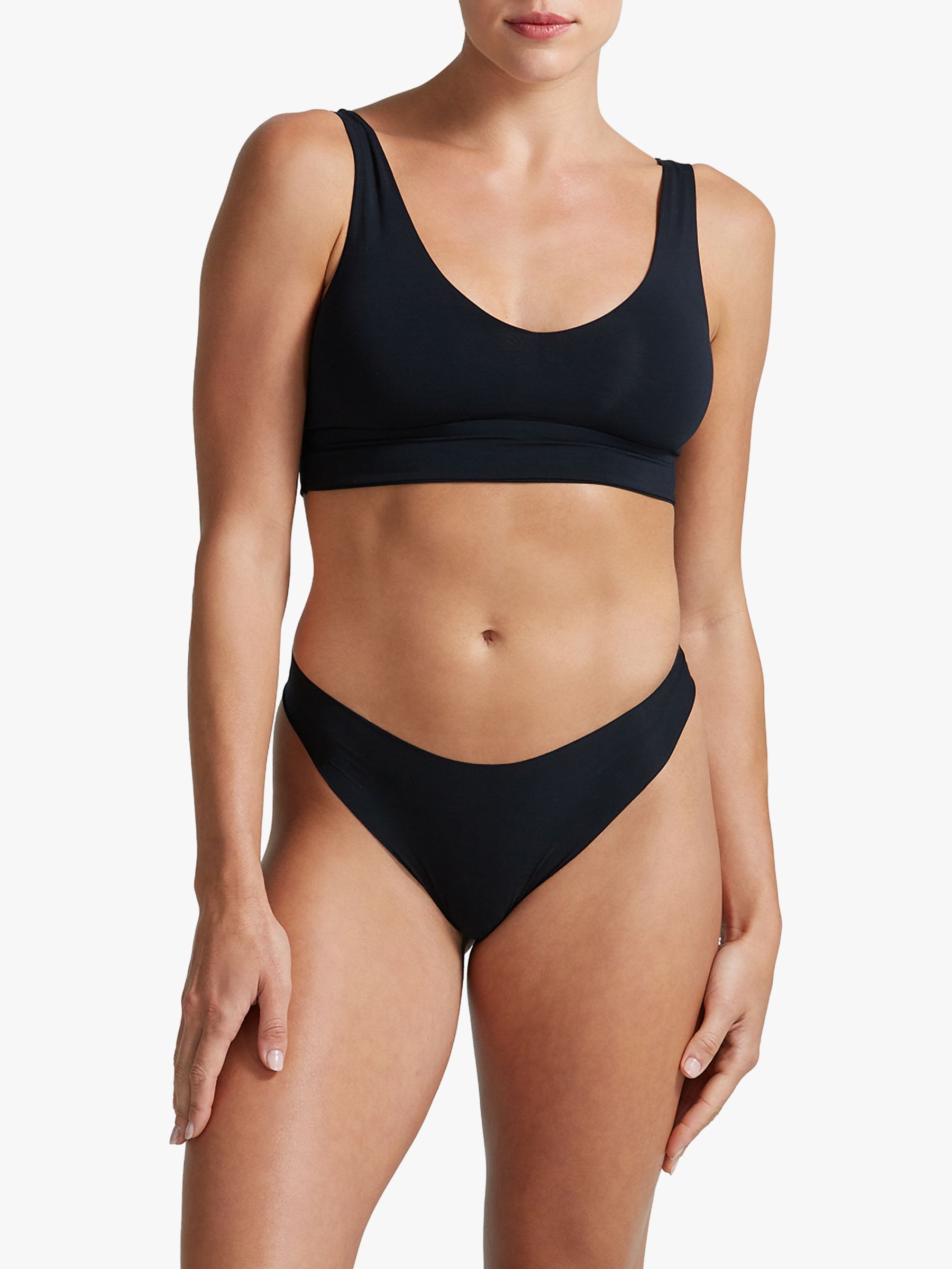 Commando Butter Mid-Rise Seamless Thong, Black at John Lewis & Partners