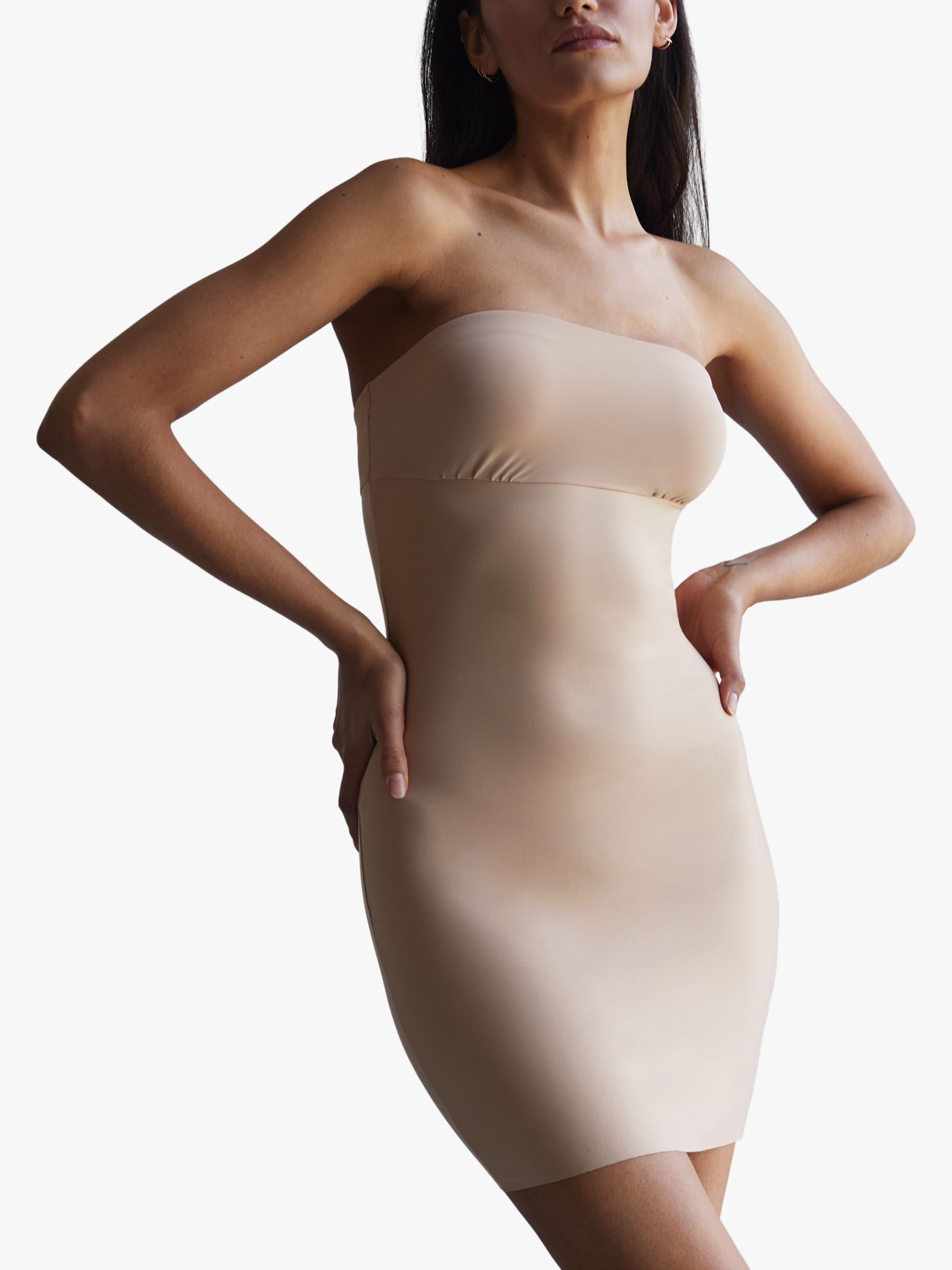 two-faced tech strapless slip dress 