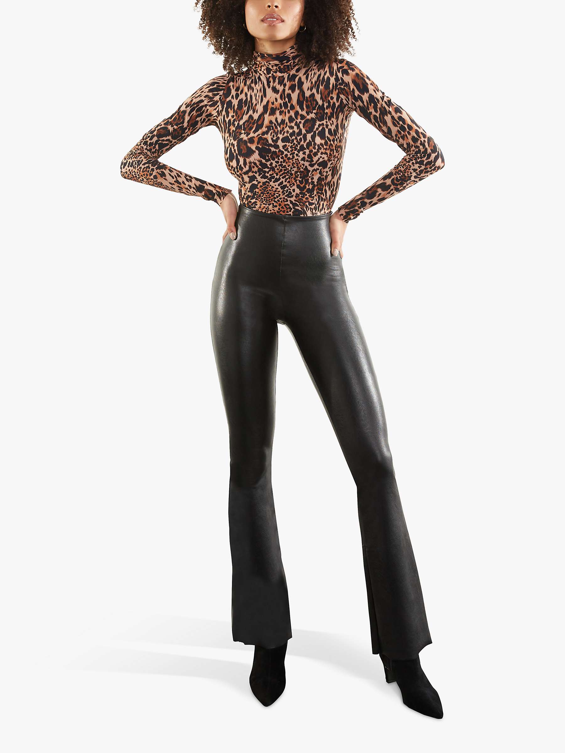Buy Commando Faux Leather Smoothing Flare Leggings, Black Online at johnlewis.com