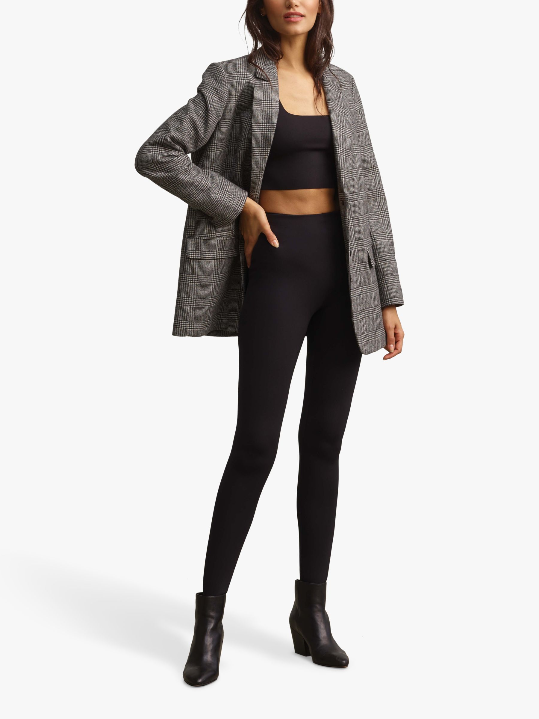 Commando Faux Leather Cropped Flare Leggings, Black at John Lewis